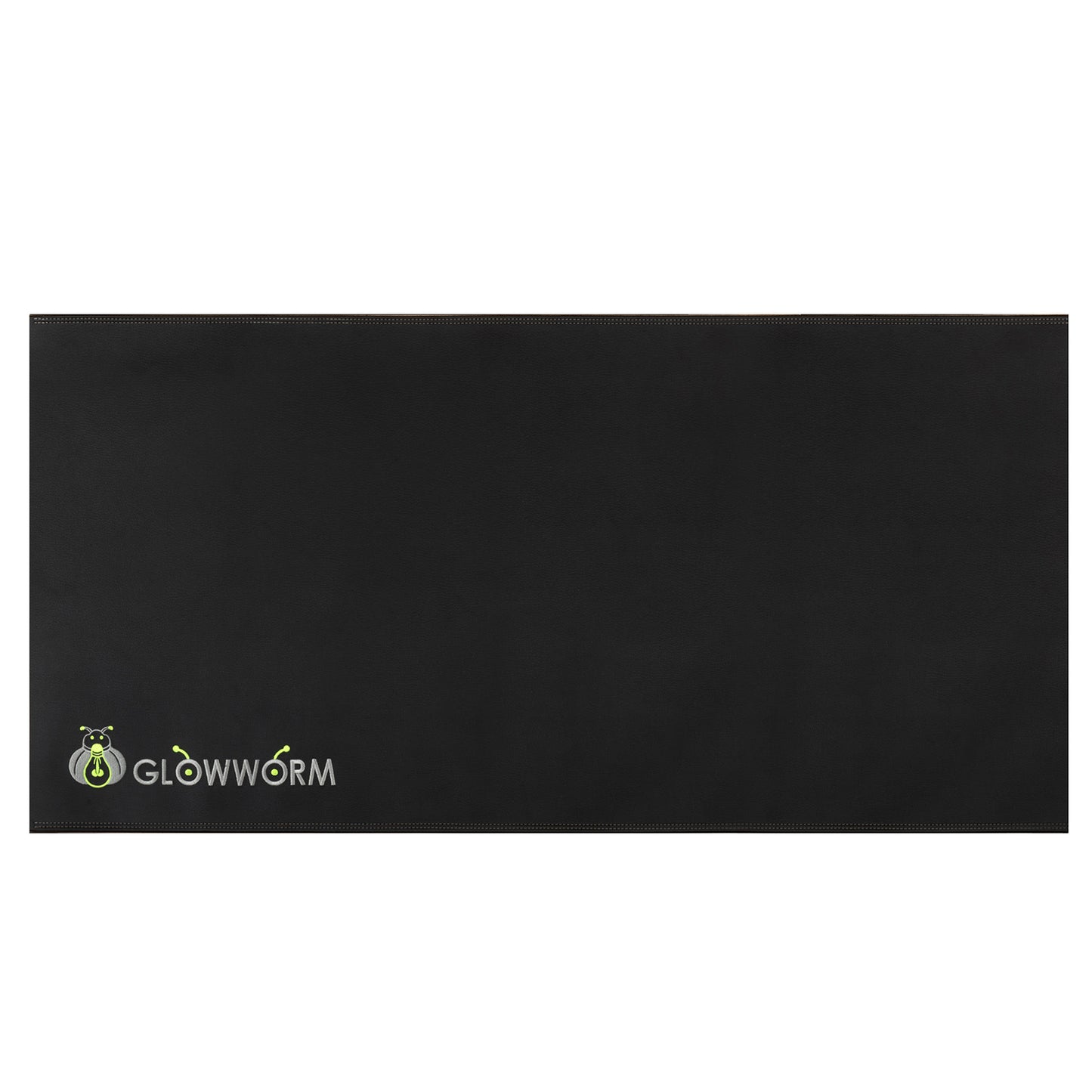 Glowworm gaming mouse pad office desk mat 31.5"x15.7" waterproof wearproof smooth pu leather desk pad with exquisite embroider&stitched edges non-slip base writing pad for office&home desk decorations