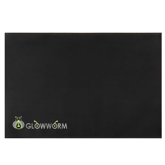 Glowworm small gaming mouse pad office desk mat 23.6"x15.7" waterproof smooth pu leather desk pad with exquisite embroider&stitched edges non-slip base laptop desk pad for office&home desk accessories