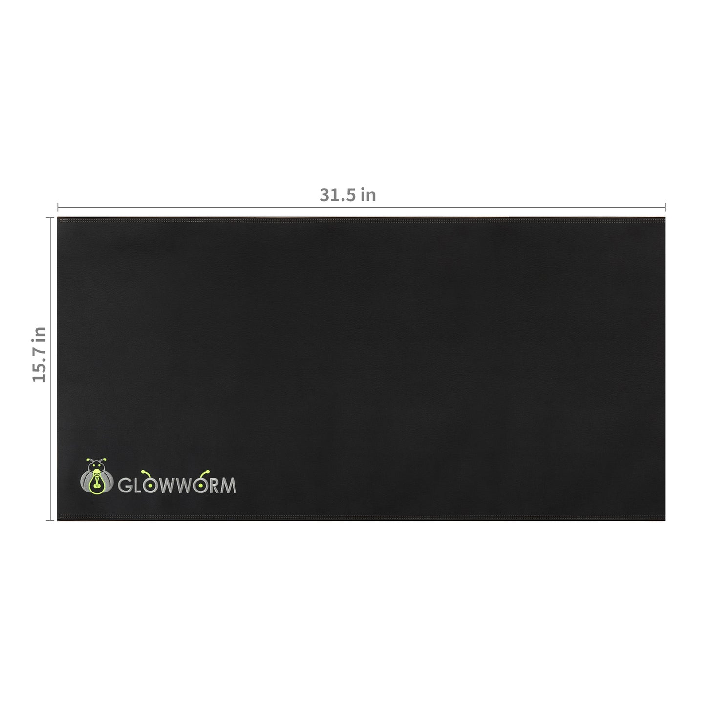 Glowworm gaming mouse pad office desk mat 31.5"x15.7" waterproof wearproof smooth pu leather desk pad with exquisite embroider&stitched edges non-slip base writing pad for office&home desk decorations